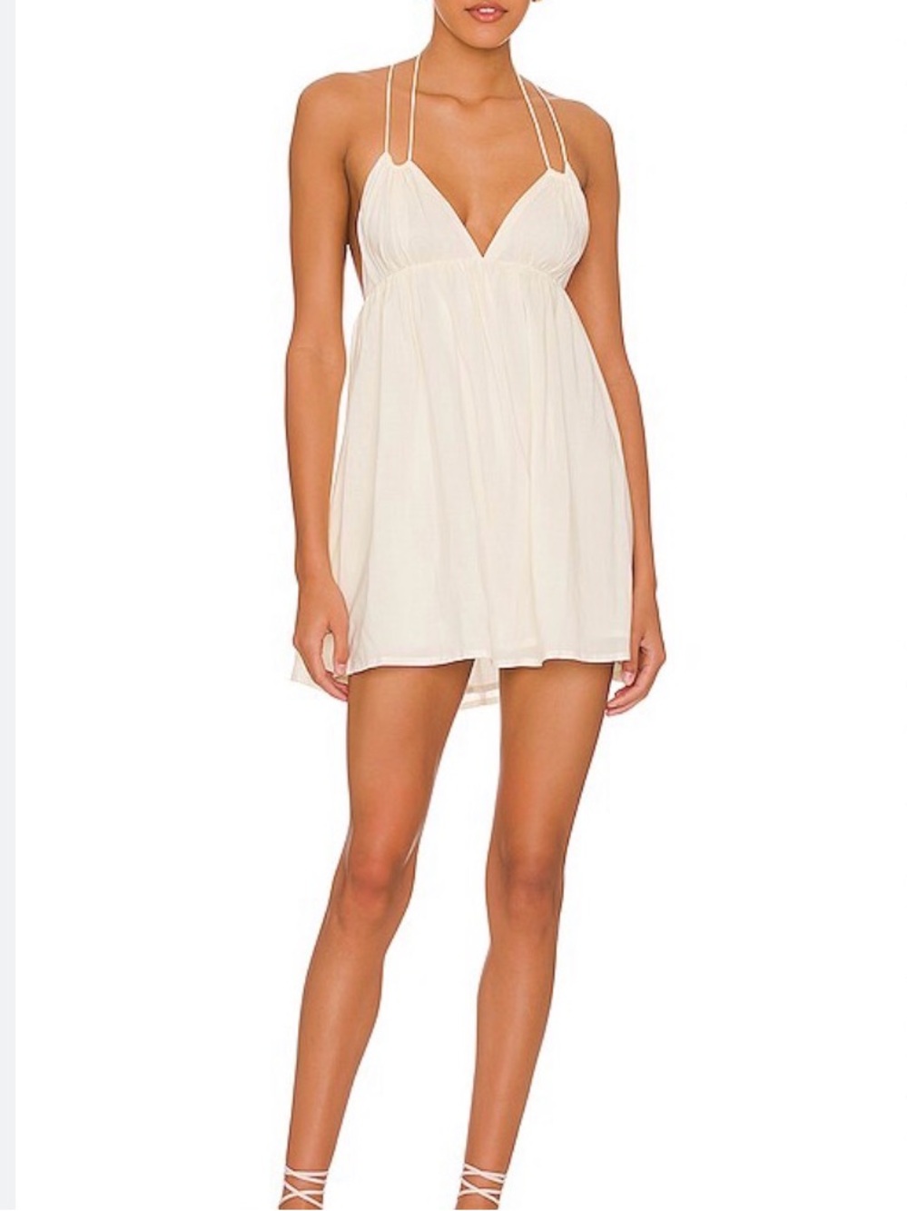 Cream Strappy Anna Nata Mini Dress